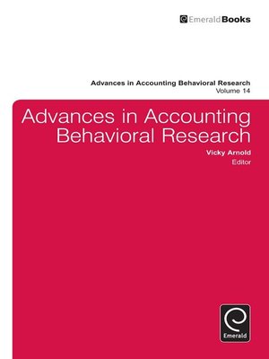 cover image of Advances in Accounting Behavioral Research, Volume 14